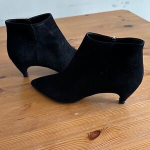 Prada Sleek Black Suede Ankle Booties